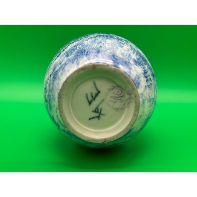 1900 - 1909 1889-1906 American Belleek Ceramic Art Co Early Lenox Blue Hand Painted Vase For Sale - Image 5 of 12