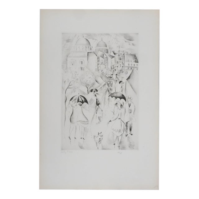 Mily Possoz, In the Rain, Original Signed Engraving For Sale