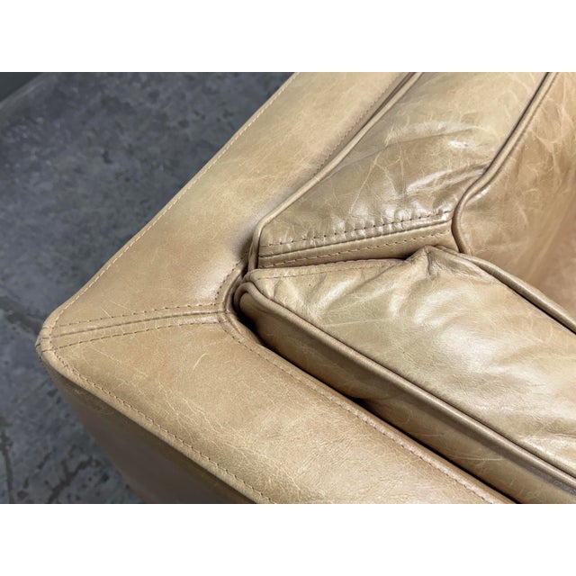 Contemporary Tan Leather Armchair For Sale - Image 12 of 12