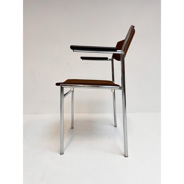 Rust Brown Stackable Chairs by Gijs Van Der Sluis, 1970s, Set of 6 For Sale - Image 12 of 18