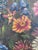 Vintage Original Floral Oil Painting With Blue and White Vase For Sale - Image 4 of 15