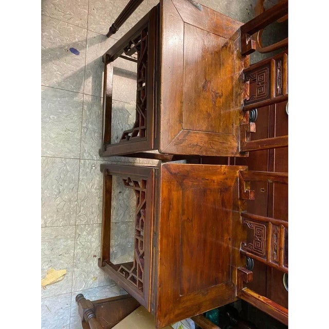 Antique Ming Style Chinoiserie Carved Side Chairs- A Pair For Sale - Image 9 of 9