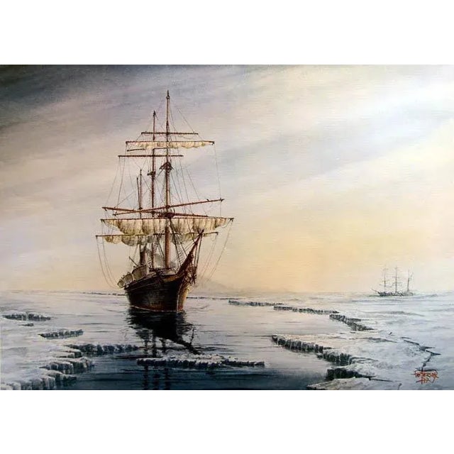 Pete Peterson "FREEZING IN " Limited Edition Offset Lithograph on Paper Hand Signed Limited Ed. Fine Art Print Image Size:...