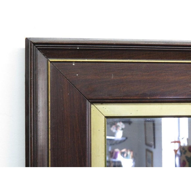 Antique 19th Century Victorian Walnut Deep-Well Wall Mirror With Lemon-Gilt Liner For Sale - Image 10 of 11