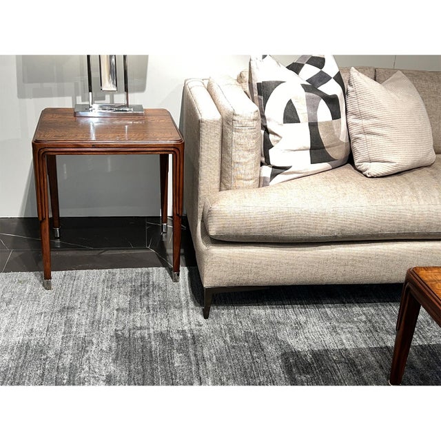 Pair of Contemporary Walnut Art Deco Style Side Tables For Sale In Greensboro - Image 6 of 7