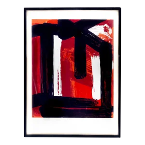 Edvins Strautmanis Signed Mid Century Abstract Silkscreen Art