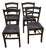 Rustic Black Chairs, Set of 4 For Sale