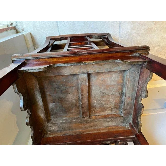 Brown Antique Ming Style Chinoiserie Carved Side Chairs- A Pair For Sale - Image 8 of 9