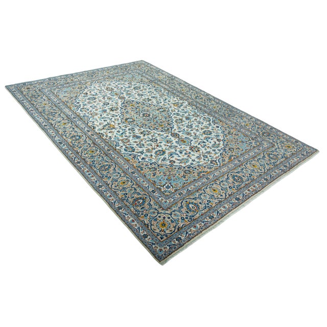 Mid-Century Modern Kashan Hand-Knotted Oriental Rug For Sale - Image 3 of 9