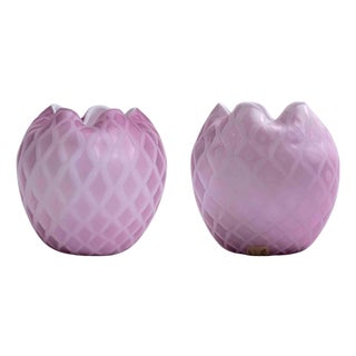 Murano Glass Geometric Vases by Vamsa, Italy, 1920s, Set of 2 For Sale