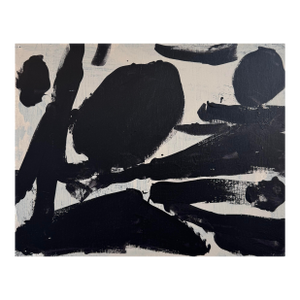 Acrobats, Contemporary Black and Tan Abstract Painting by Matt Higgins