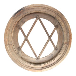Wood Window With Diamond Flowerette For Sale