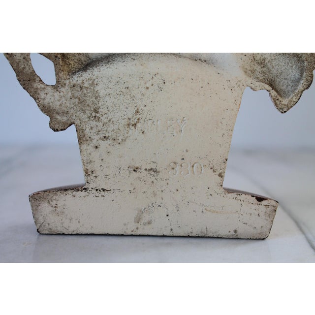 Vintage Cast Iron Floral Poppies Basket Doorstop For Sale In Milwaukee - Image 6 of 7