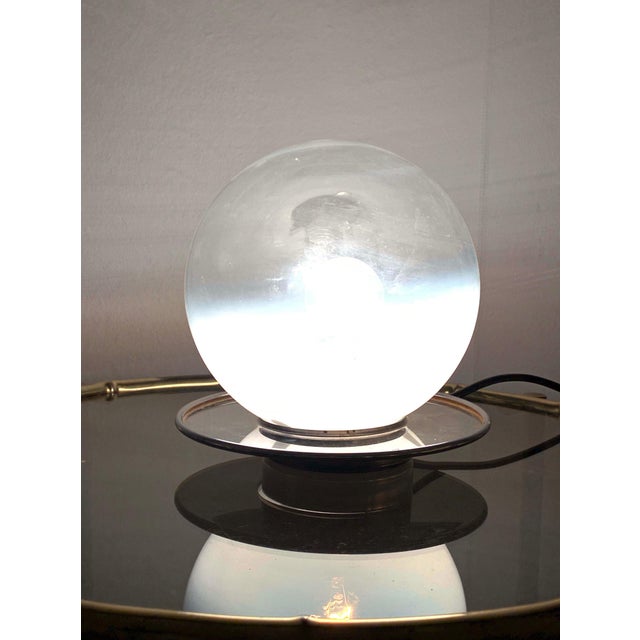 Vintage Spherical Blown Glass Table Lamps, Set of 2 For Sale - Image 4 of 9