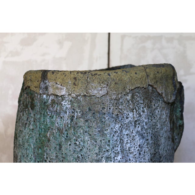 Gemstone 20th Century Large Vintage Foundry Crucible – Natural Lava Stone Form For Sale - Image 7 of 18