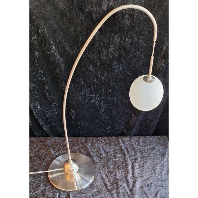 Vintage Table Lamp with Metal Frame and White Glass Globe by Schneider GMBH & Co, 2003 For Sale - Image 4 of 8