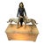Art Deco Antique Illuminated Sculpture of Lady Walking Dogs For Sale