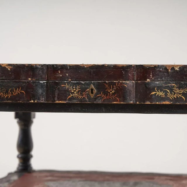 Wood Vintage Oriental Brown Table For Sale - Image 7 of 12