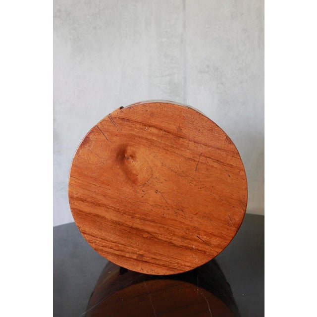 Late 20th Century Stacked Teak Wood Block Round Pedestal Stool Bench For Sale In Los Angeles - Image 6 of 9