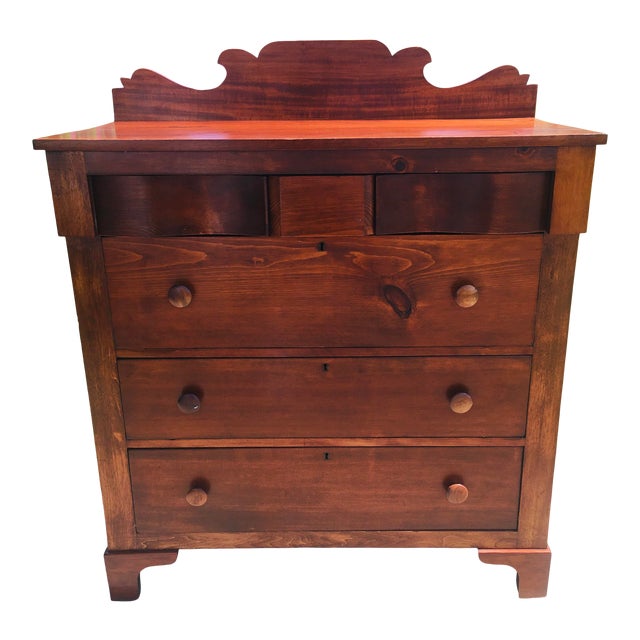 19th Century American Country Pine Chest Of Drawers Chairish