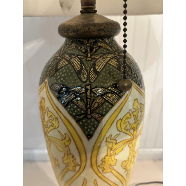 Art Nouveau Lamp With Iris and Dragonflies, Early 20th Century For Sale In Philadelphia - Image 6 of 11