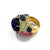 Gemstone Bochic "Capri" Vintage Diamond, Ruby, Emerald & Sapphire Ring Set 18K Gold & Silver For Sale - Image 7 of 18