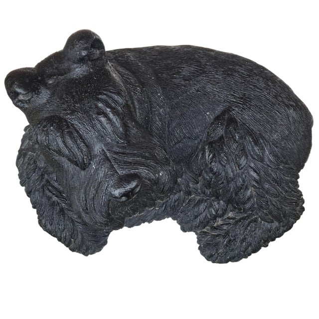 Scottish Terrier Dog Statue Black Cement Sculpture Realistic Scottie Large Vintage For Sale - Image 13 of 18