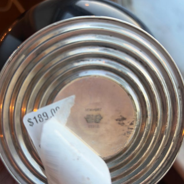 Early 20th Century Newport Black Melamine Compote With Sterling Weighted Base For Sale In Aspen - Image 6 of 6