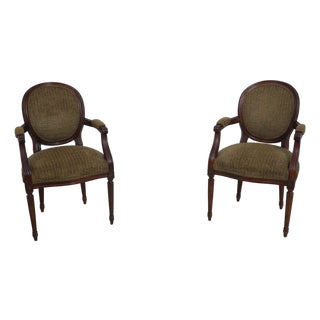 Pair of Century Louis XVI Arm Chairs For Sale