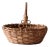 Vintage Woven Gathering Basket With Bamboo Handle For Sale
