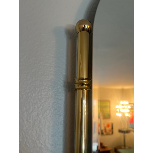 Vintage Mid Century Modern Solid Brass Wall Mirror 1970s Postmodern 80s For Sale - Image 11 of 11