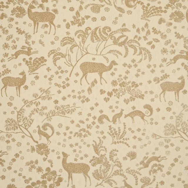 Sample - Schumacher Arbor Forest Fabric in Champagne For Sale