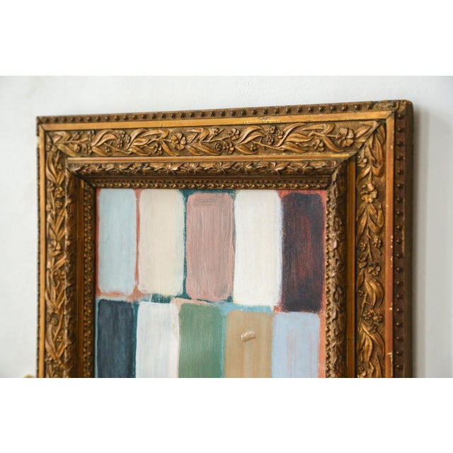 Original Framed Abstract Painting in Antique Gold Bronze Frame For Sale - Image 4 of 13