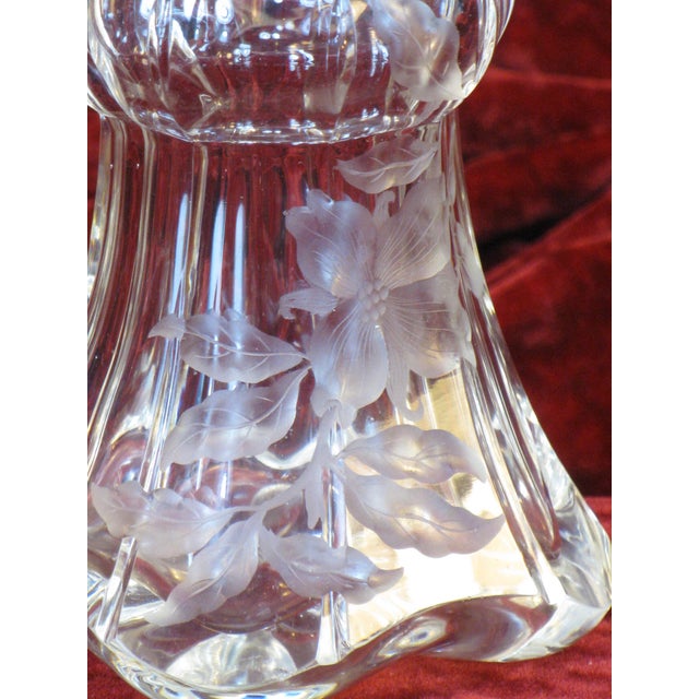 Early 20th Century Vase Art Nouveau Wheel-Cut Engraved Glass Floral and Foliate Design Dogwood For Sale - Image 10 of 18