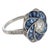 Art Deco Style Diamond Sapphire Platinum Ring, Size 6.5 For Sale - Image 4 of 6
