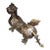 Late 19th Century Gilt Bronze Mythical Beast Figurine, Gold and Silver Inlay For Sale