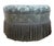 Vintage Upholstered American Modern Round Tufted Bench Poof Ottoman For Sale - Image 9 of 12