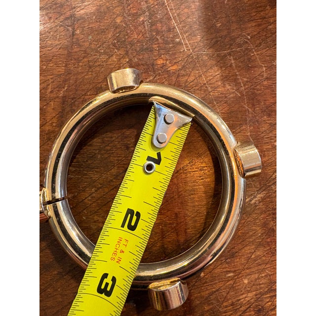 1980s 1980s Gold Tone, Metal Bangle Bracelet With Rhinestones For Sale - Image 5 of 5