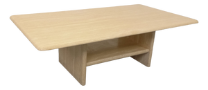 Vintage Rectangular Travertine Coffee Table with Magazine Rack, 1980s