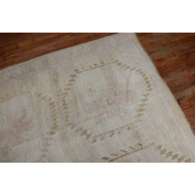 Zabihi Collection Geometric Room Square Size Turkish Rug For Sale In New York - Image 6 of 9