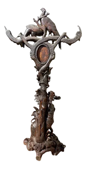 Coat Rack with Dog and Pheasants