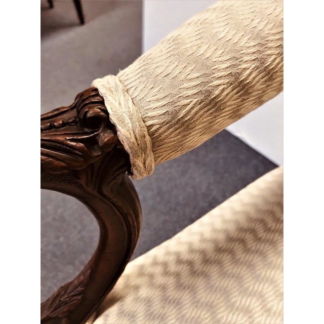 Late 19th Century Late 19th Century Antique Georgian Style Carved Walnut Armchair For Sale - Image 5 of 13