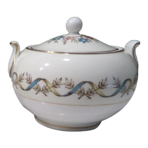 Vintage Wedgwood Sandringham Blue Sugar Bowl With Lid
