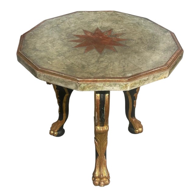 Baroque Antique 18th C Hendrix Allardyce Italian Baroque Polychrome & Giltwood Side Table For Sale - Image 3 of 7