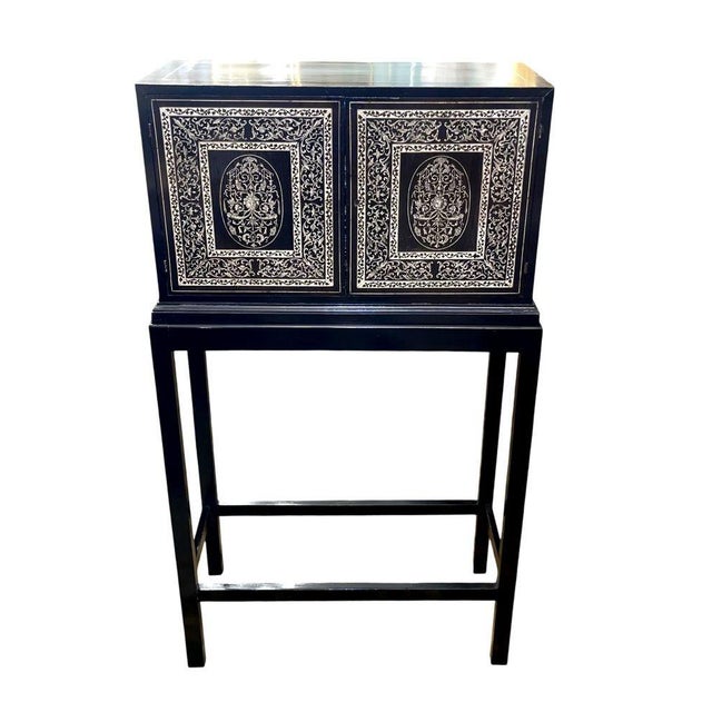 19th Century Italian Ebonized Cabinet With Inlaid Fitted Interior For Sale - Image 13 of 13