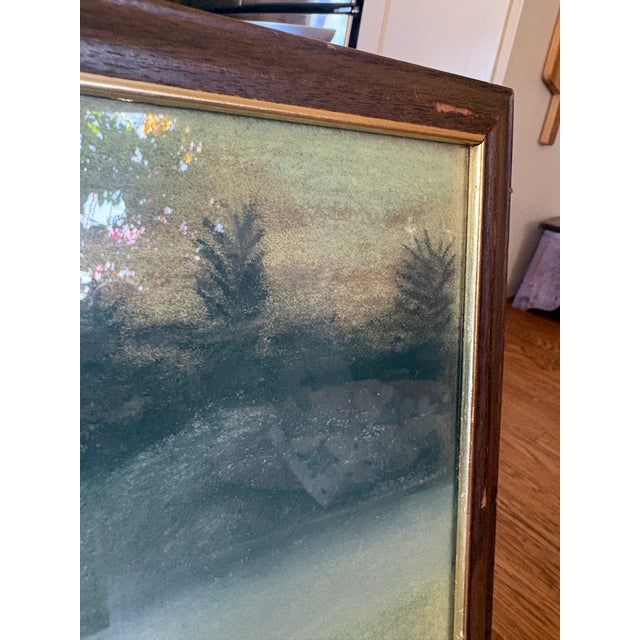 Vintage 1977 Original Pastel Lake Landscape Signed “Daisy” For Sale - Image 9 of 11