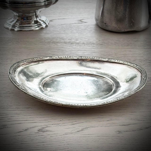 Gorham Silver Co. Vintage 1933 Gorham Hotel Pierre Nyc Silverplate Gravy Boat Platter For Sale - Image 4 of 8