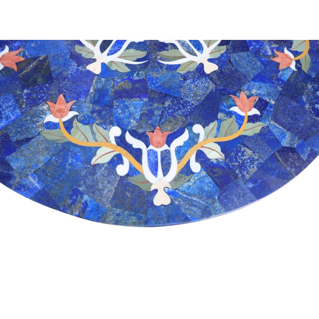 Lapis Lazuli Table with Brass Frame For Sale - Image 17 of 18