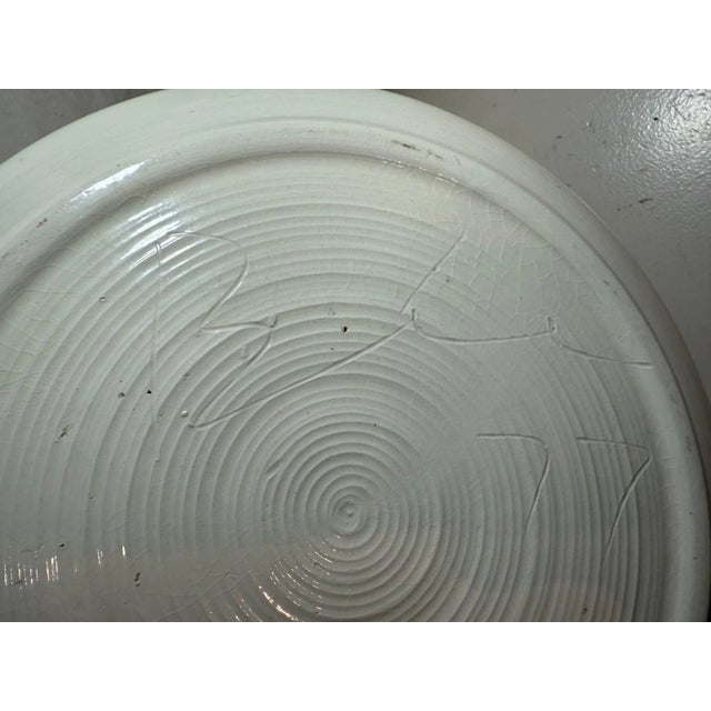 Large Vintage Handmade White Gold Signed Studio Art Pottery Quote Vase Sculpture For Sale - Image 16 of 16