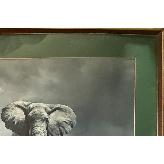 Gray Large Vintage David Shepherd Wise Old Elephant Lithograph 37x27 For Sale - Image 8 of 11